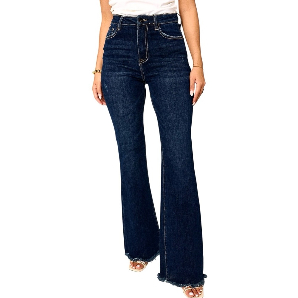 Judy Blue High Waist Super Flare Denim Jeans 8396 size 9/29 in Dark Wash